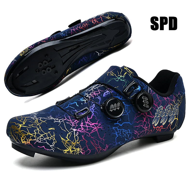 New Cycling Shoes Men's Self-Locking Racing Road Cycling Sports Shoes Lockless Training Shoes Women's SPD Cleats Cycling Shoes