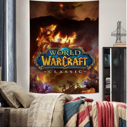 Hot Game World Of Warcraft Printed Large Wall Tapestry Cheap Hippie Wall Hanging Bohemian Wall Tapestries Mandala Home Decor