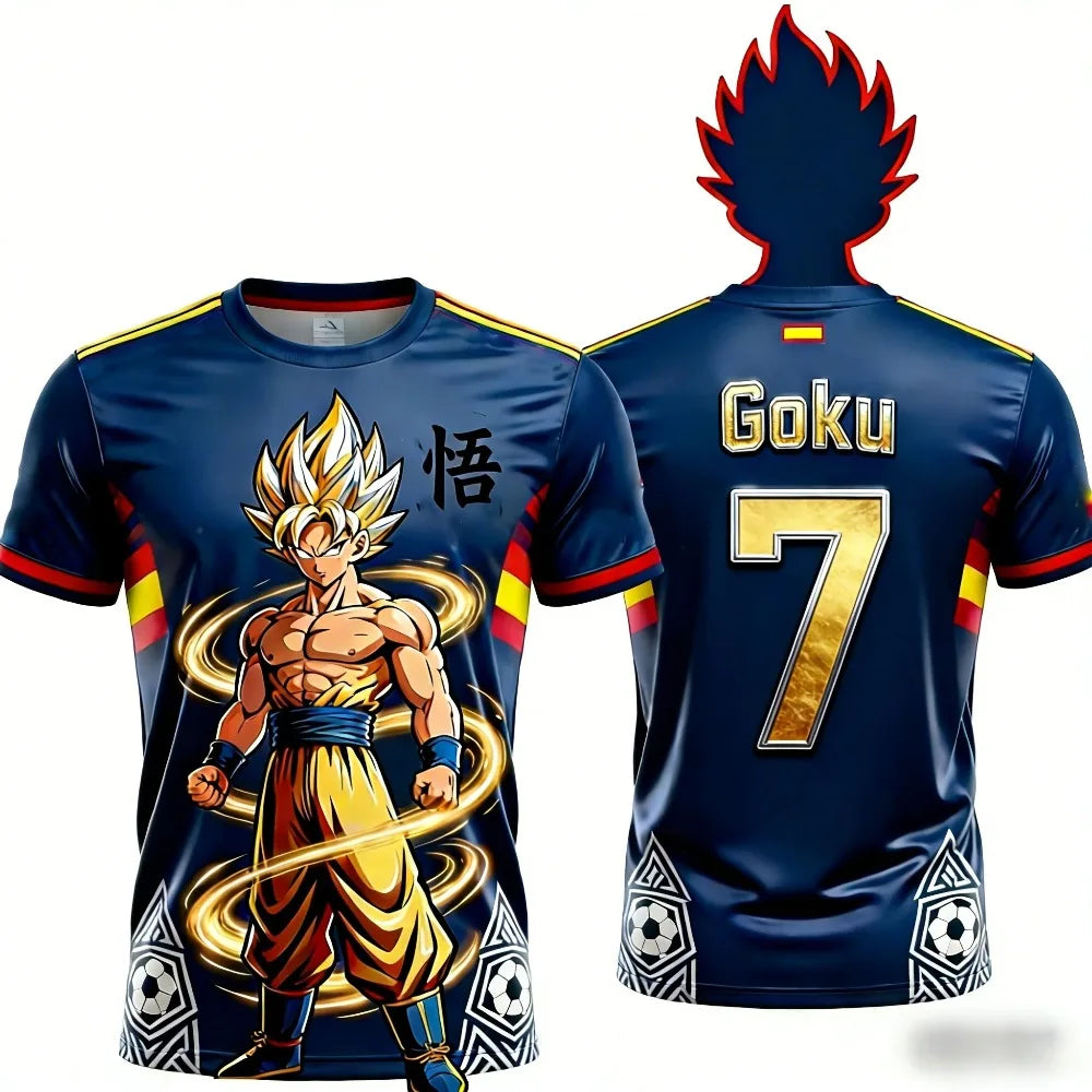 2026 Summer Dragon Ball Men's Casual T-shirt 3D Printed Short-sleeved Fashion Loose Women and Kids Breathable Sports Top Shirt