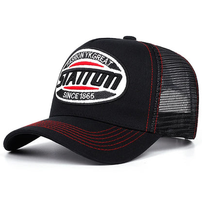 Nova uniseks klasična bejzbolska kapa STATION s uzorkom slova, mrežasta kapa za muškarce i žene, prozračna streetwear ljetna trucker kapa