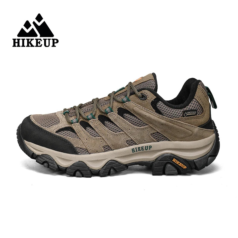 HIKEUP Hiking Shoes for Men, Designer Climbing Trekking Sneakers, Leather Outdoor Sports Work Shoes, Running Shoes
