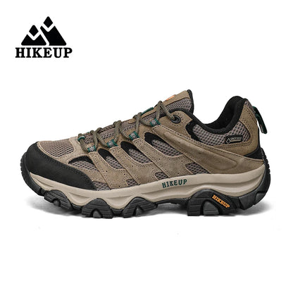 HIKEUP Hiking Shoes for Men, Designer Climbing Trekking Sneakers, Leather Outdoor Sports Work Shoes, Running Shoes