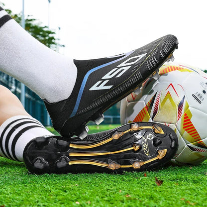 Men's Athletic Soccer Cleats Lightweight Comfortable Non-Slip Football Boots Training Shoes for Outdoor Grass Turf Competition