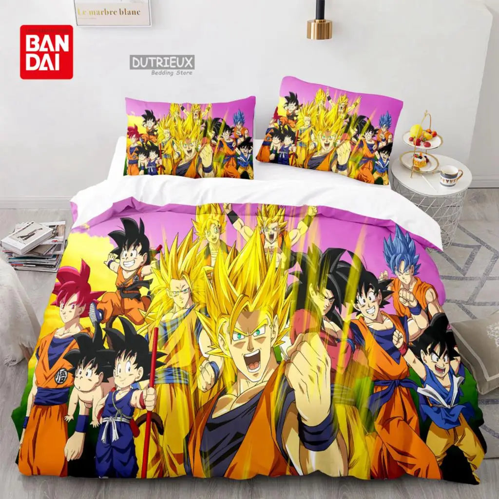 Dragon Ball Bedding Set Anime Goku Duvet Cover Comforter Bedclothes Single Twin Full Queen Size 3d Kids Adult Boys Gift