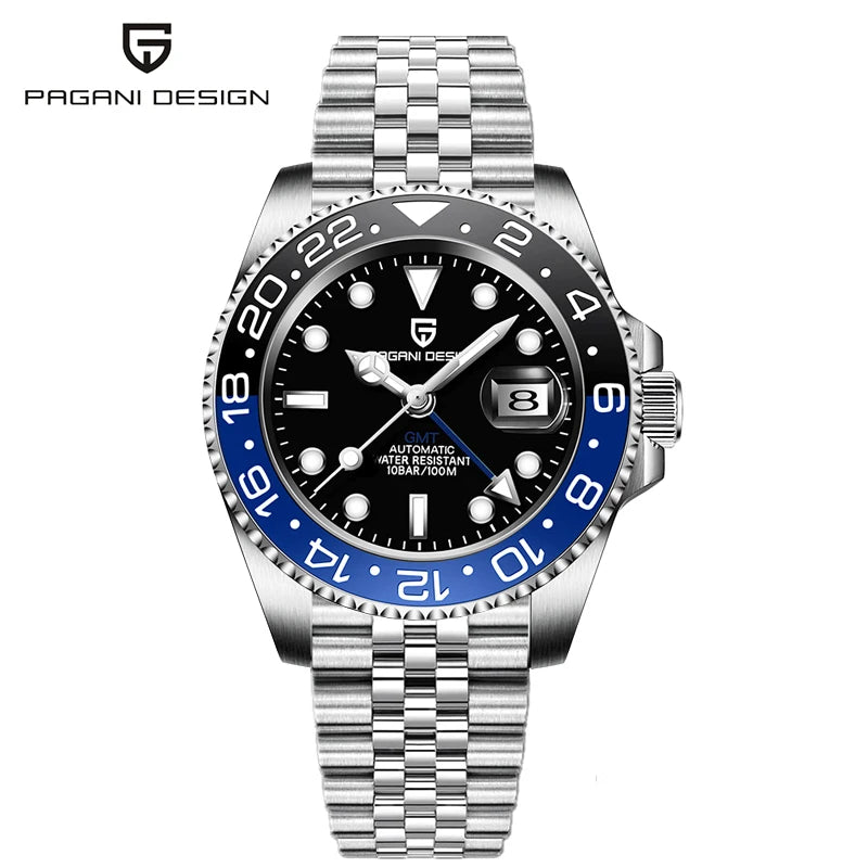 New 1662 PAGANI DESIGN GMT Automatic Watch 40mm Men's Wristwatch Top Brand 100M Waterproof Mechanical Wristwatches for Men Cloc