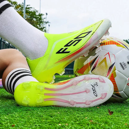 Men's Athletic Soccer Cleats Lightweight Comfortable Non-Slip Football Boots Training Shoes for Outdoor Grass Turf Competition