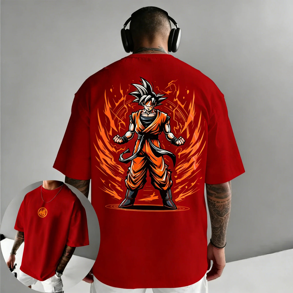 Dragon Ball -anime: Goku-kuvioinen puuvillainen T-paita, Harajuku, miehille ja naisille, kesä, uusi, suuri, väljä, rento, lyhythihainen yläosa