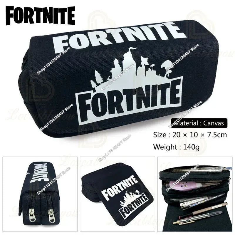 Fortnite Kids Pencil Bags Multifunctional Stationery Box Children's Large Capacity Double Layer Stationery Bag