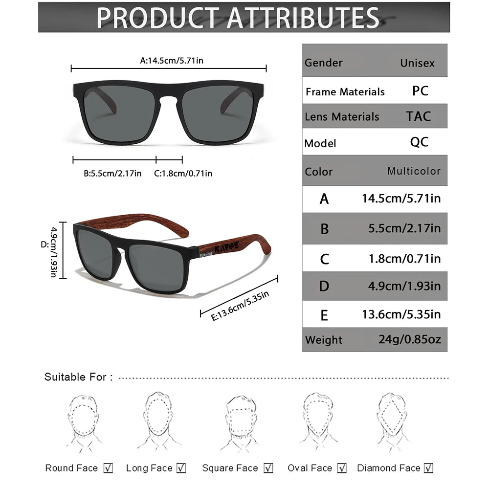 KAROS Polarized Sunglasses Unisex Car Driver Anti-Glare Goggles Outdoor for travel fishing beach UV400 eyeglasses