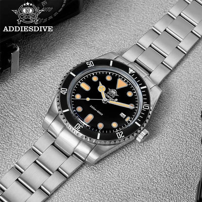 ADDIESDIVE Men’s Luxury Diver Watch Luminous Dial, Ceramic Bezel, Stainless Steel & 20 Bar Water Resistant