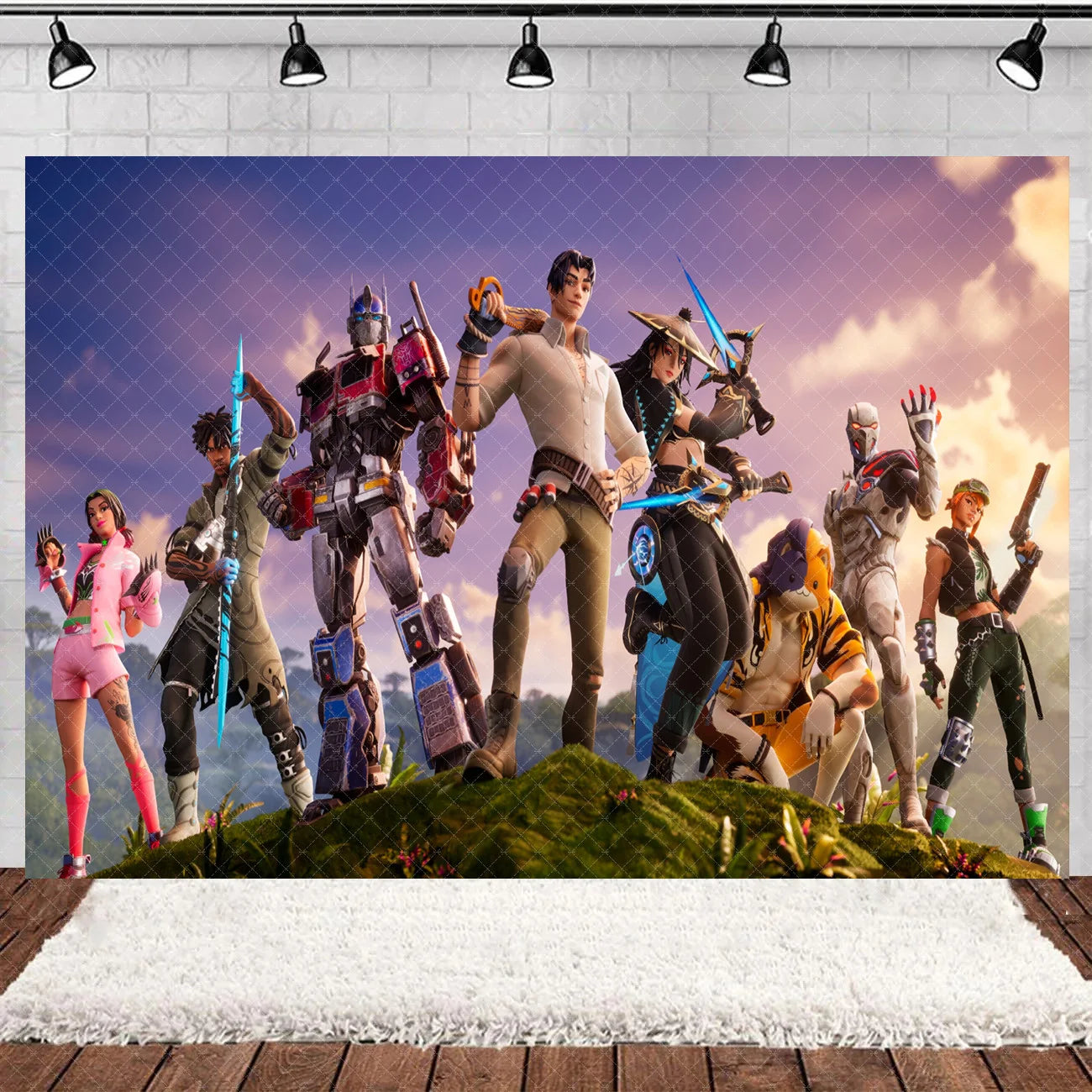 Fortnite Theme Happy Birthday Party Decoration Backdrop Shooting Game Alpaca Llama Supplies Background Baby Shower Kid Gifts