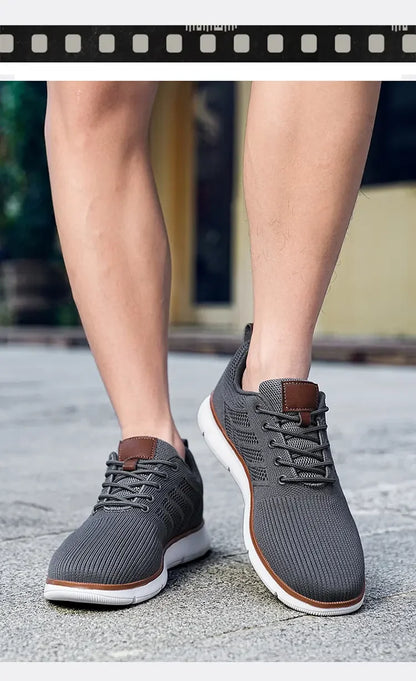 Casual Sneaker Shoes, Breathable Men's Walking Mesh, Soft Sole Outdoor Anti-Slip Travel Comfortable Running Shoes, Tenis Masculino