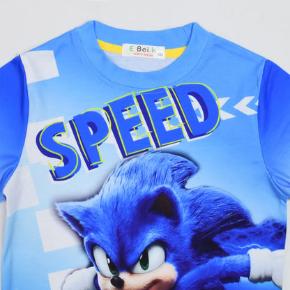 Sonic New Spring Autumn Children's Pajamas Boys and Girls Cartoon Long Sleeve Clothes Toddler Cotton Pajama Set Hedgehog Gift