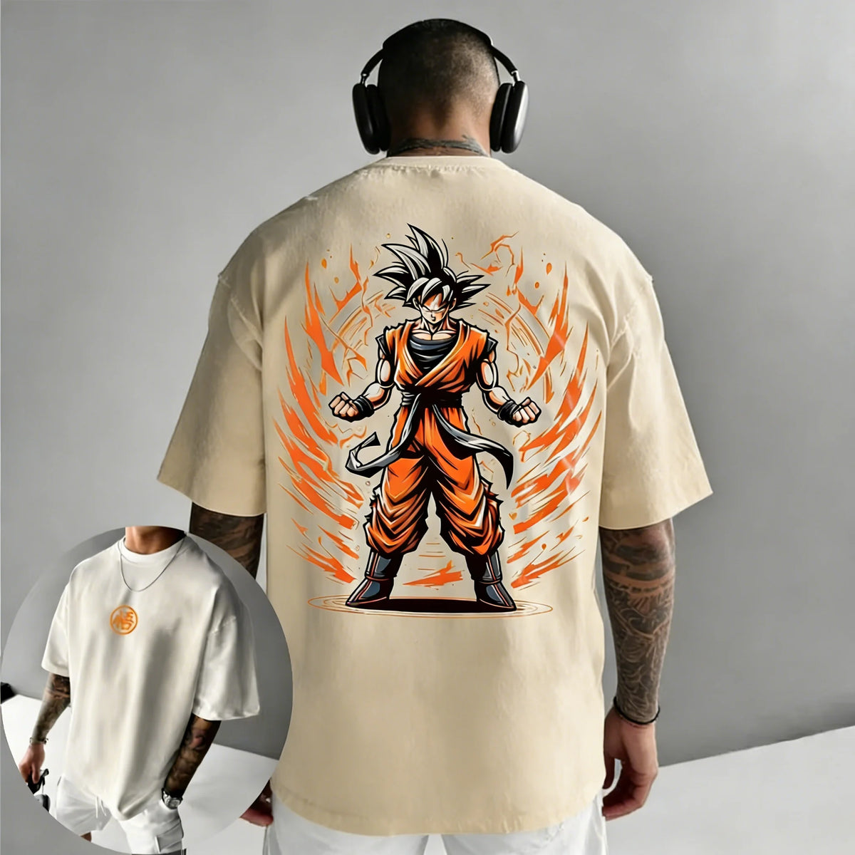 Dragon Ball -anime: Goku-kuvioinen puuvillainen T-paita, Harajuku, miehille ja naisille, kesä, uusi, suuri, väljä, rento, lyhythihainen yläosa