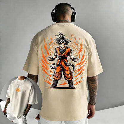 Dragon Ball -anime: Goku-kuvioinen puuvillainen T-paita, Harajuku, miehille ja naisille, kesä, uusi, suuri, väljä, rento, lyhythihainen yläosa