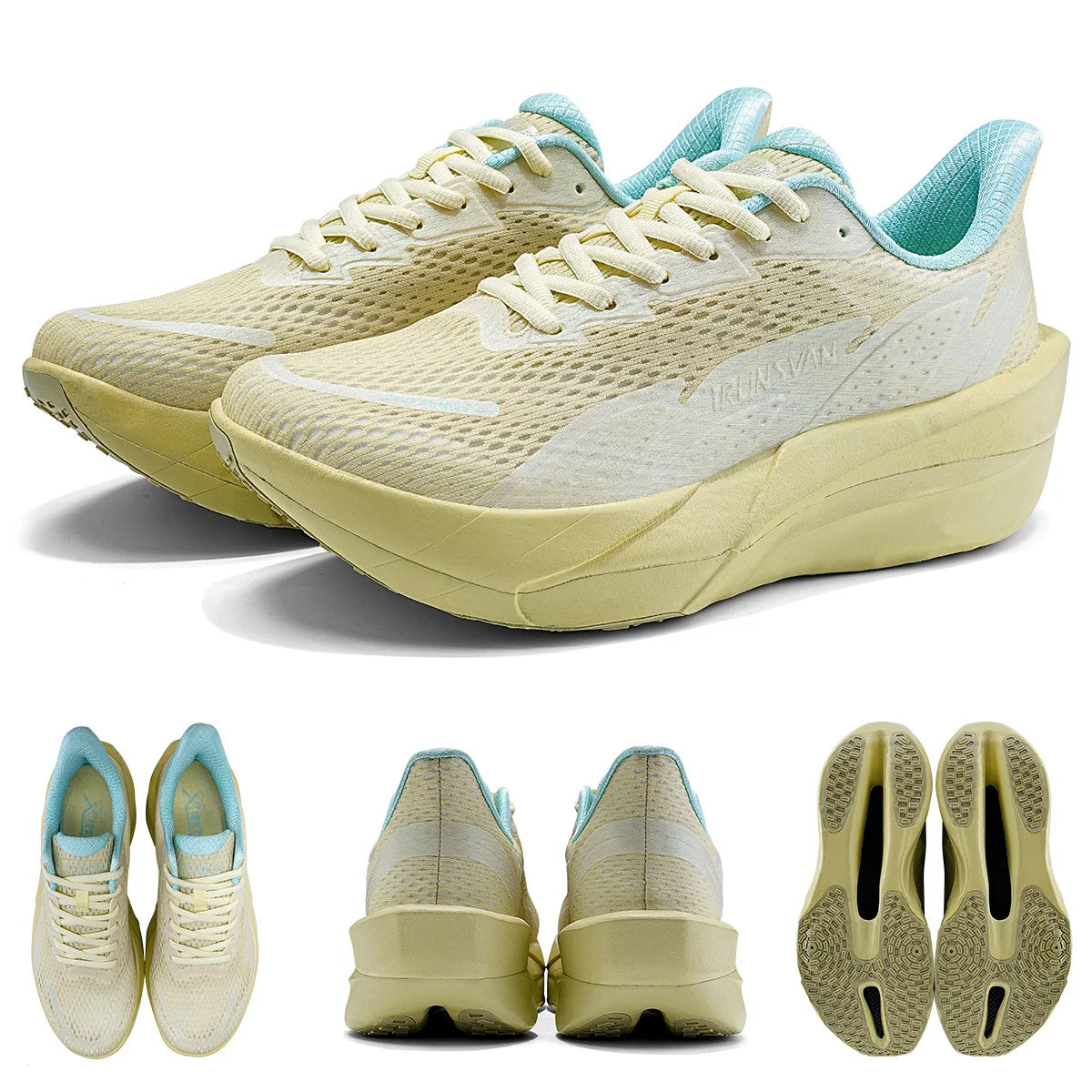 IRUNSVAN anglies pluošto sportiniai bateliai, bėgimo bateliai pradedantiesiems ir pažengusiems, kvėpuojantys ir patogūs, su storu padu, treniruočių bateliai, unisex, 130