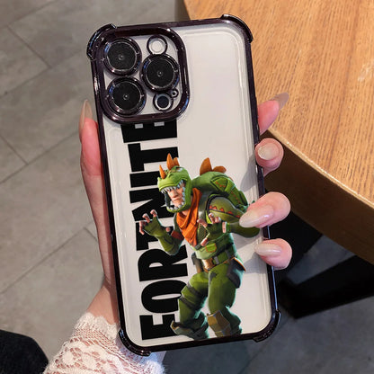 Game Hot F-Fortnites Plating Phone Case For iPhone 17 17e 16e 16 15 14 13 12 11 Pro Max X XR XSMax 7 8 Mini Air Plus Anti-Fall
