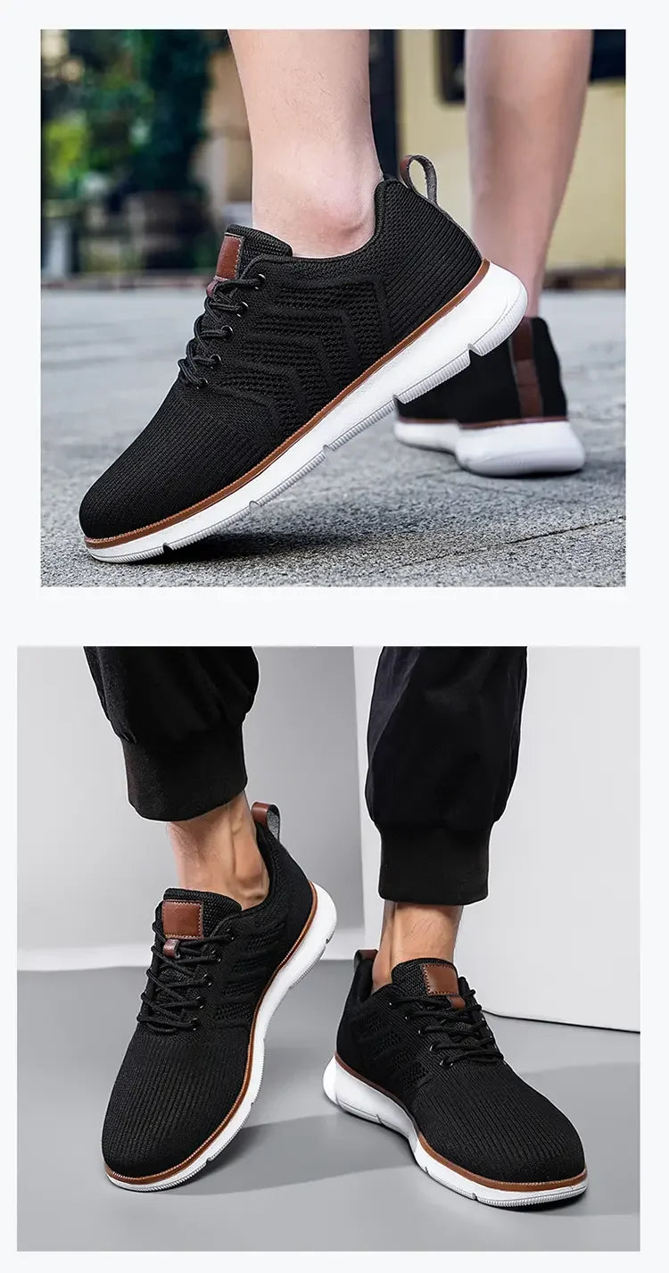 Casual Sneaker Shoes, Breathable Men's Walking Mesh, Soft Sole Outdoor Anti-Slip Travel Comfortable Running Shoes, Tenis Masculino