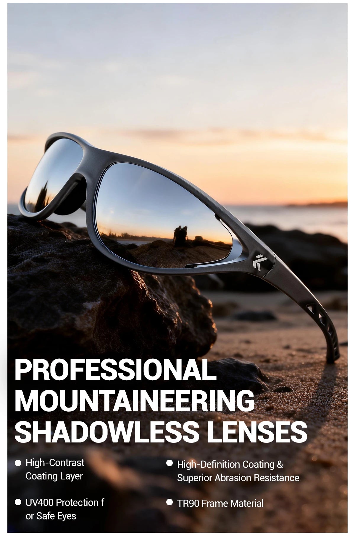 Kapvoe Hiking Sunglasses Camping Fashion Sunglasses for Men Photochromic Cycling Glasses MTB Bike Goggles Fishing Eyewear Sports