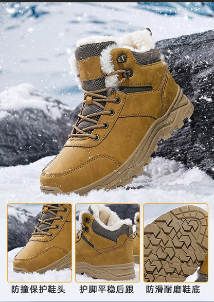 Men's Boots 2025 New Winter Slippers Warm Men Shoes Waterproof Non-Slip Plush Sneakers Male Tennis Shoes Boots Men Sneakers Winter