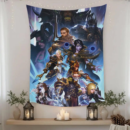 World of Warcraft Hero Colorful Tapestry Wall Hanging Hanging Tarot Hippie Wall Rugs Dorm Wall Art Decor