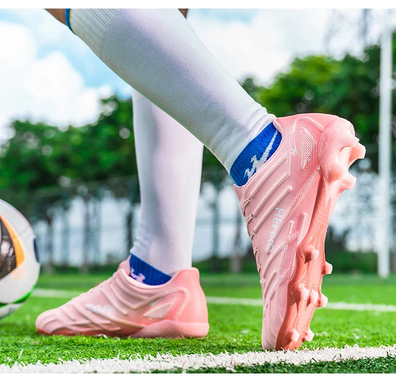 Double Star Adult Youth AG Soccer Cleats Non Slip Durable Artificial Natural Grass Football Shoes for Training Match Men Women