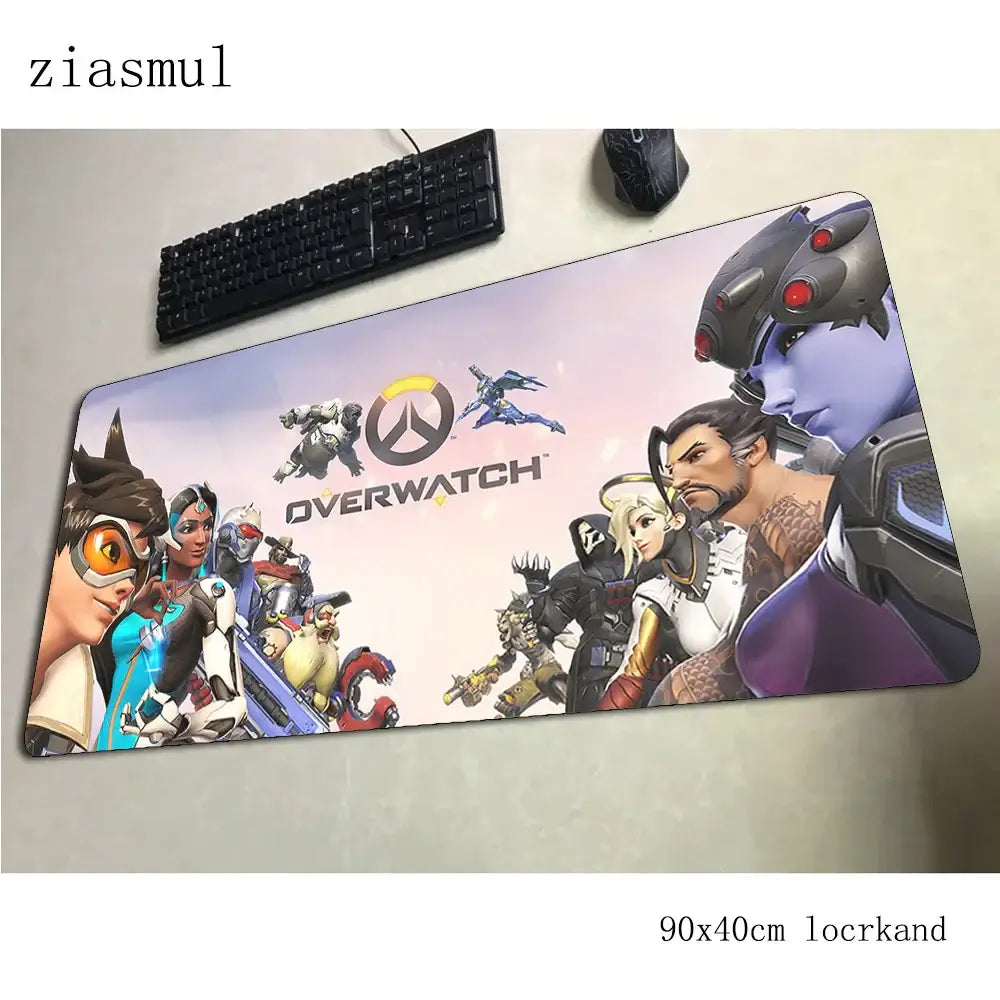 Tappetino per mouse Overwatch 90x40cm, tappetino gaming estetico, splendido tappetino personalizzato per gamer, base per mouse e tastiera PC