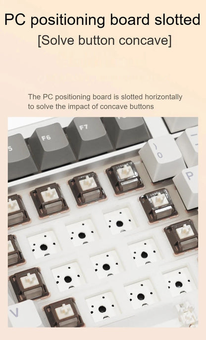 AULA F108 PRO Mechanical Keyboard Custom 100% Layout RGB Backlight Wireless Bluetooth Hifi Switch Gaming Keyboard