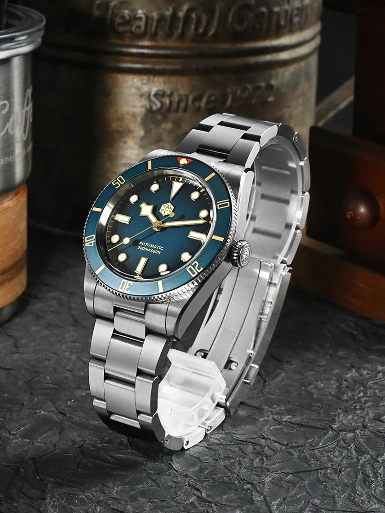 San Martin New Upgraded 37mm BB54 Vintage Men Diver Watch ST2130 Automatic Mechanical Sapphire Luminous Waterproof 200m SN0138