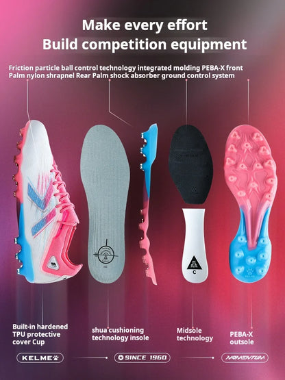 Kelme Mg Football Shoes Men's Natural Artificial Grass Professional Competition Training Football Shoes Non-slip Soccer Shoes