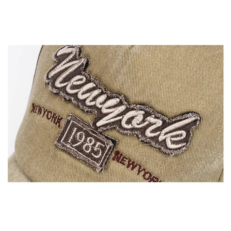 Baseballkeps i 6 färger – ny unisexmodell med tvättad, sliten look och hantverksmässig patch samt 3 broderimönster