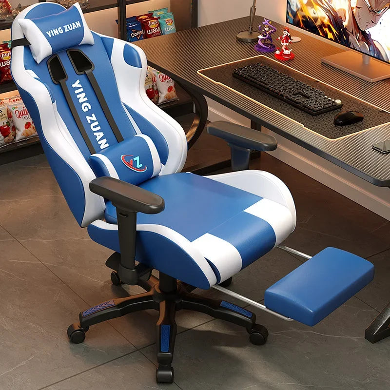 AOLIVIYA Ergonomic Gaming Chair with Footrest, Reclining Computer Chair, 3D Adjustable Armrests, Lumbar Support Seat for Home Office