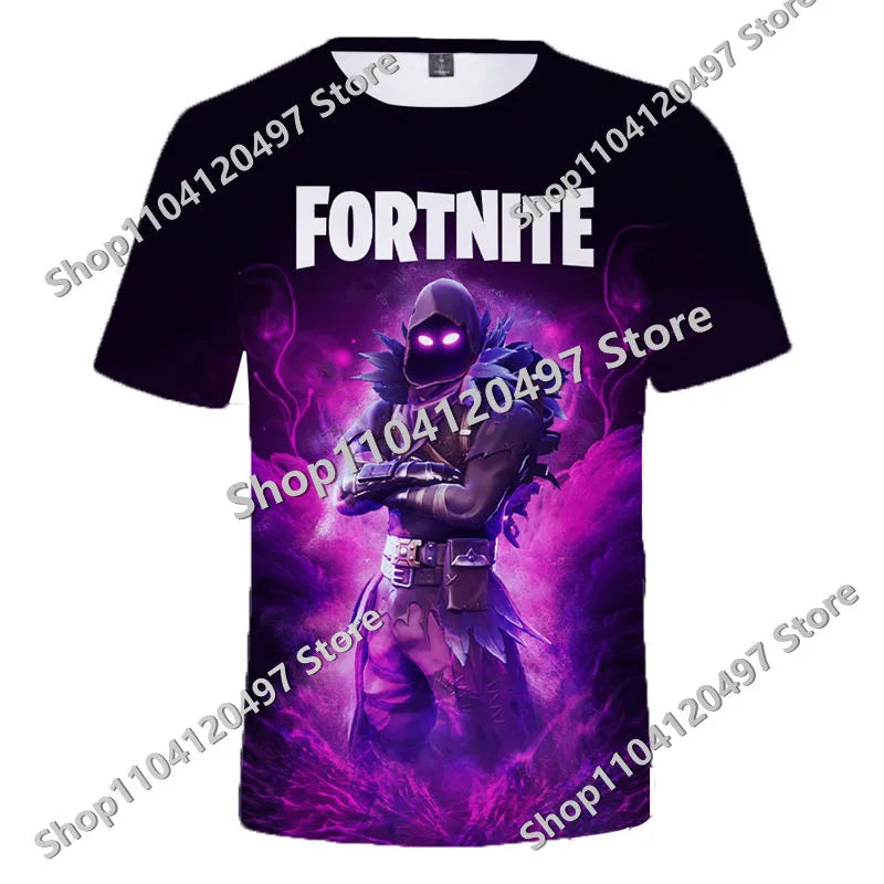 Japanese Anime Fortnite Summer T-shirt for Men and Women Battle Royale Short-Sleeved Casual Comfortable Loose Harajuku Streetwear
