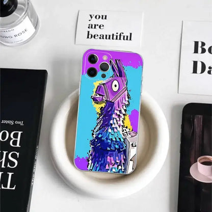 Cartoon B-Battle-R-Royale-F-FortniteS for iPhone 17 16 15 14 13 12 11 Pro Max Plus Transparent Soft TPU Phone Cover