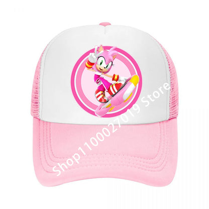 Kawaii Multiple Colors Baseball Caps for Adult Cartoon Sonics Boys Girls Summer Breathable Mesh Hat Cute Anime Sunbonnet Gifts