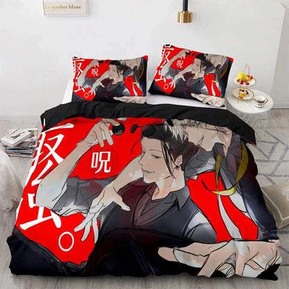 Anime Jujutsu Kaisen Satoru Gojo Bedding Set Boys Girls Twin Queen Size Duvet Cover Pillowcase Bed Kids Adult Home Textile