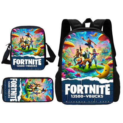 Child School Backpack with Shoulder Bag and Pencil Case School Bags for Hot Game Design Fortnite Boys and Girls Best Gift