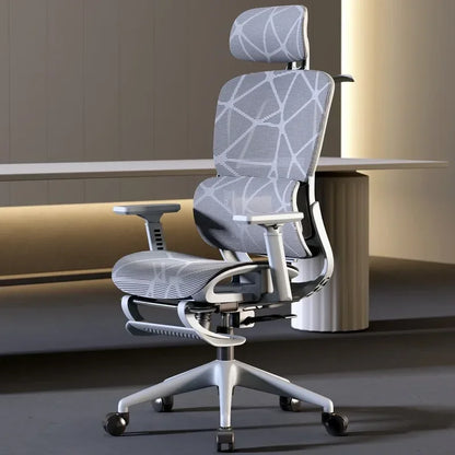 Ergonomic Gaming Chair with Adjustable Footrest, Reclining Office Chair, Posture Support Computer Chair with 2D/3D Armrests for Home Office