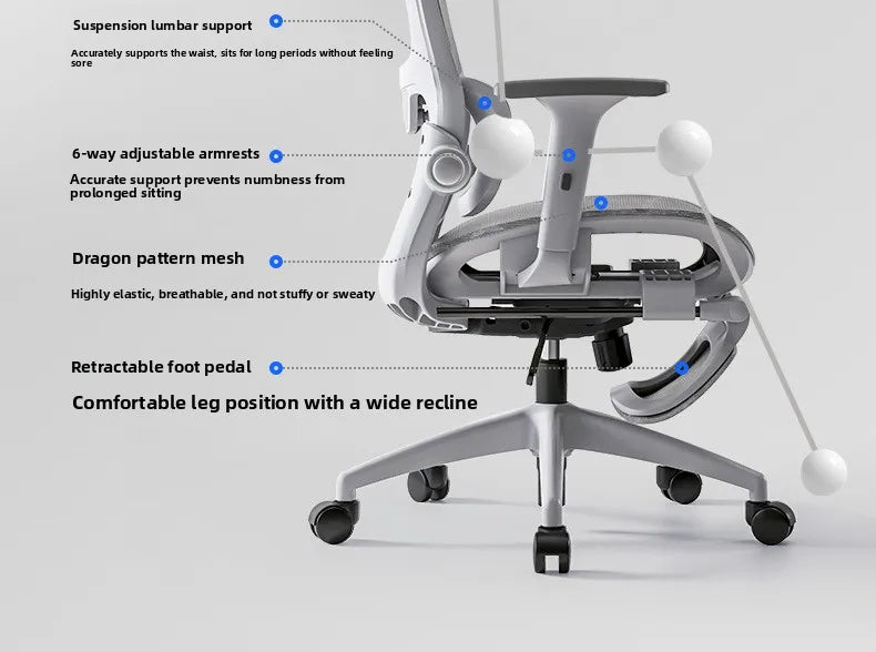 Multifunktionaler Bürostuhl Computerstuhl Relaxsessel Schlafstuhl Ergonomischer Stuhl Drehstuhl E-Sports-Stuhl