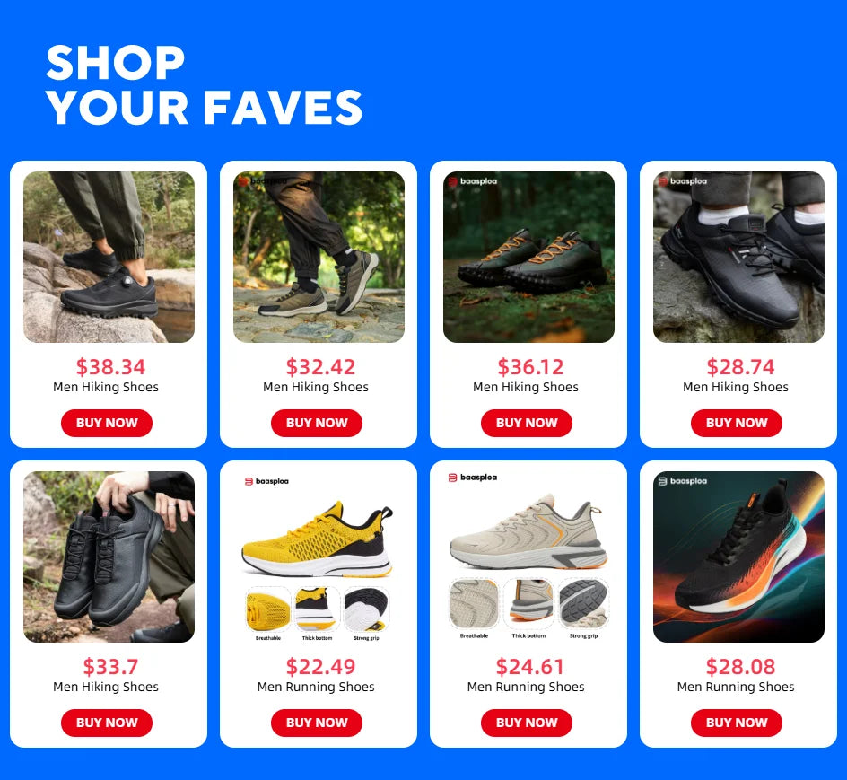 Baasploa Herren-Laufschuhe – Marke: Casual, leichte Designer-Jogging-Schuhe aus Mesh für Herren, atmungsaktive Sport- und Wanderschuhe mit Schnürung