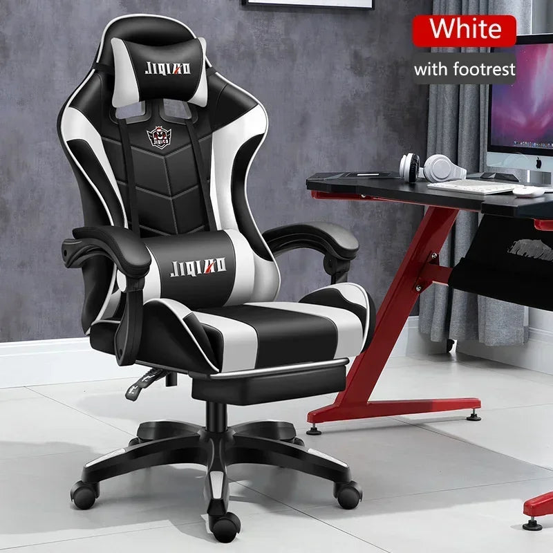 RGB Gaming Chair Ergonomic Computer Chair with Massage Function, Reclining Office Chair, Swivel Gamer Chair with Adjustable Height and Armrests