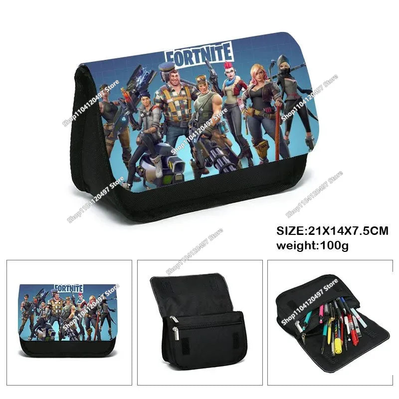 Fortnite Kids Pencil Bags Multifunctional Stationery Box Children's Large Capacity Double Layer Stationery Bag