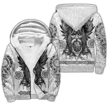 Odin Raven Fenrir Wolf Tattoo 3D Printed Men's Winter Thicker Zip Hoodie Unisex Casual Hooded Tracksuit Warm Fleece Jacket KD18