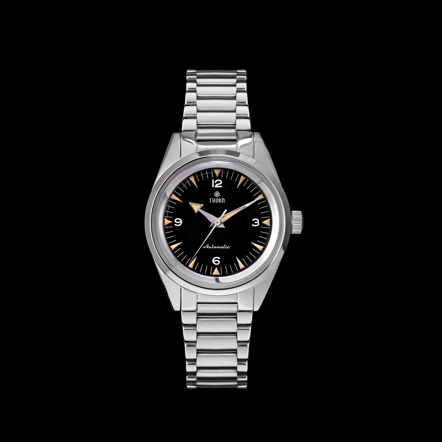 Thron T026 38mm  Watch Sapphire Crystal 316L Stainless Steel PT5000/Swiss Ronda Automatic Movement Vintage Style Men's Watch