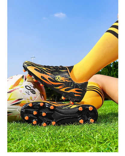 Chaussures de football professionnelles pour enfants et hommes, chaussures de sport à tige basse avec soutien de la cheville, pour jeunes, entraînement et matchs, antidérapantes et durables