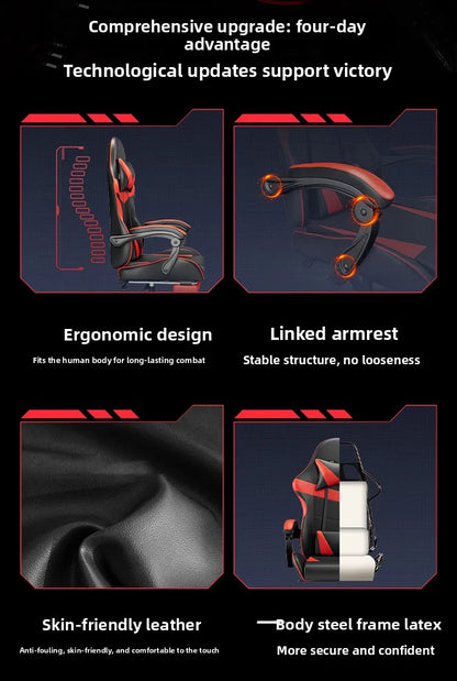 Sedia da gaming ergonomica per computer e scrivania, poltrona reclinabile per home office con supporto lombare per sessioni prolungate, sedia da gioco