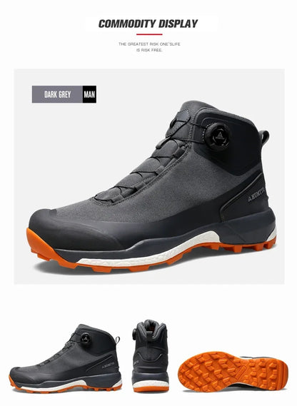 HUMTTO Leather Shoes for Men Winter Camping Outdoor Men's Sports Shoes Breathable Trekking Boots Man Non-slip Hiking Sneakers