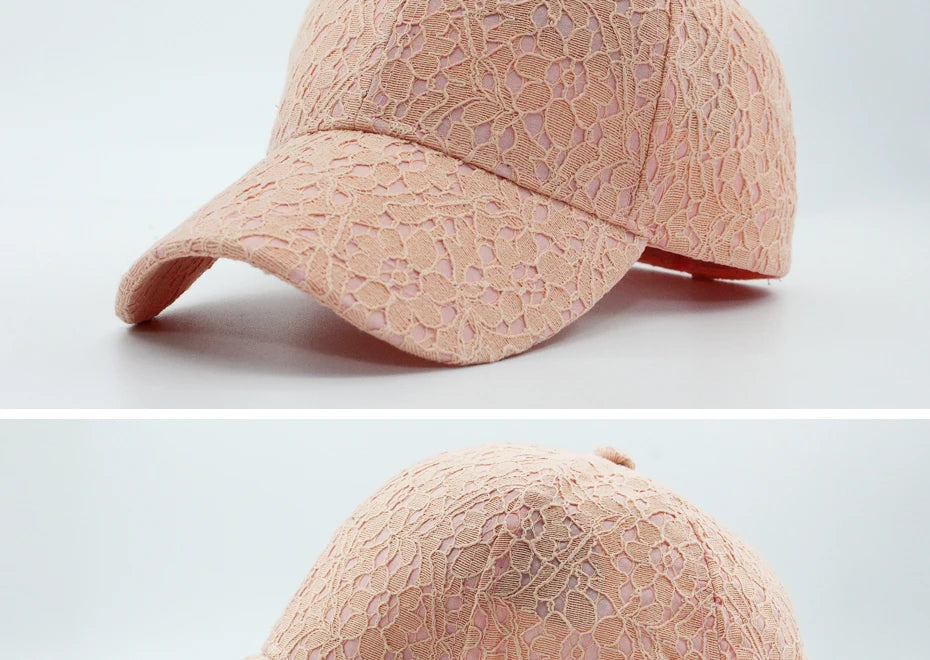 CNTANG Brand Summer Lace Hat Cotton Baseball Cap For Women Breathable Mesh Girls Snapback Hip Hop Fashion Female Caps Adjustable