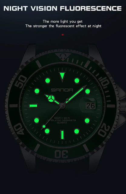 SANDA 7018 Hot Sell Men Quatrz Watch Sport Mens Watches Top Brand Luxury Waterproof Silicone Quartz Clock Men Relogio Masculino