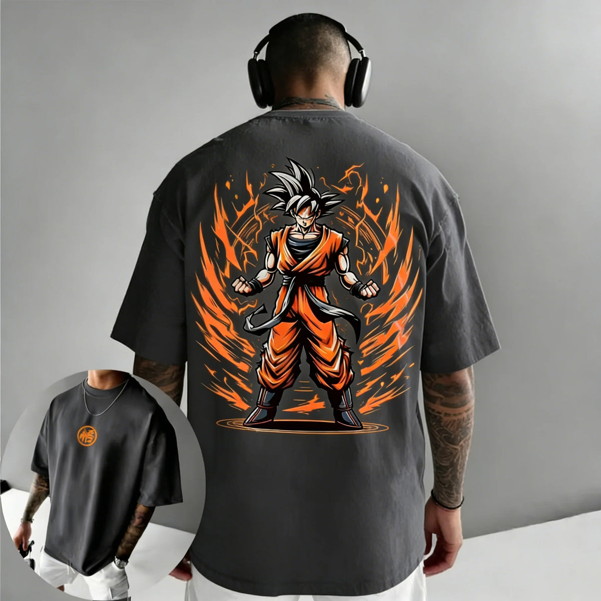 Dragon Ball -anime: Goku-kuvioinen puuvillainen T-paita, Harajuku, miehille ja naisille, kesä, uusi, suuri, väljä, rento, lyhythihainen yläosa